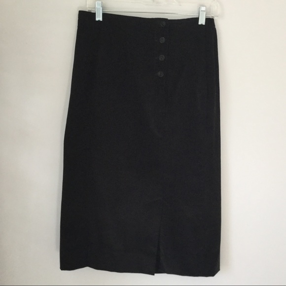 Gina Peters Dresses & Skirts - Black Corduroy Midi Skirt w/4 Front Buttons - 12